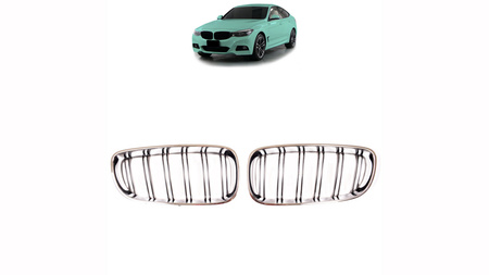 Grill BMW 3 F34 podwójne żeberka Chrome & Black