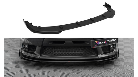 Splitter Mitsubishi Lancer EVO X Przód Street Pro Black-Red + Gloss Flaps