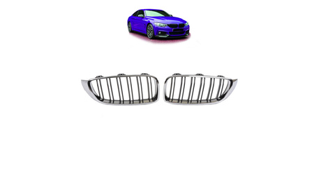 Grill BMW 4 F32 F82 F33 F83 F36 podwójne żeberka Chrome & Black