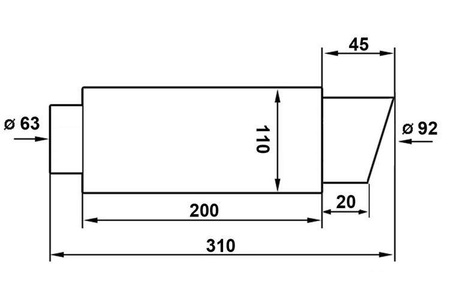 Tłumik Końcowy TurboWorks 90mm wejście 63,5mm Uszkodzony