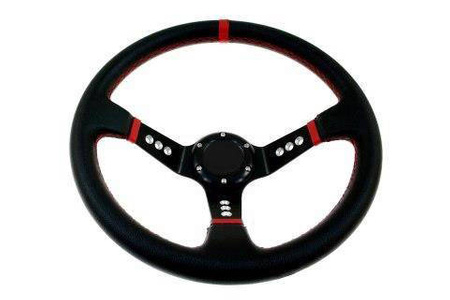 Steering wheel Pro 350mm offset:80mm Leather Black