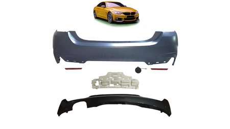 Sport Bumper Rear With Diffuser suitable for BMW 4 (F32) Coupe (F33) Convertible (F36) Gran Coupe 2013-2021