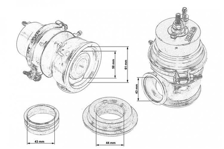 Wastegate zewnętrzny TurboWorks 50mm 1.6 Bar V-Band Fioletowy