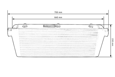 Intercooler TurboWorks 550x230x65 wejście 2,25" Bar and Plate Czarny