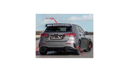 Mesh Mercedes-Benz A W177 Rear Valance Gloss Black