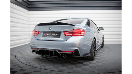 Splitter BMW 4 F32 M-Pack Tył Boczne Street Pro Black + Gloss Flaps