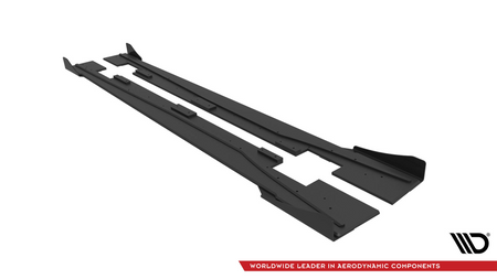 Diffuser Mercedes-Benz A W176 Facelift Side Skirts Street Pro Black + Gloss Flaps