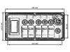 Panel przełączników ALU,ON-OFFx5, 1xZ, BA 3x5A 2x10A 1x15A IP68