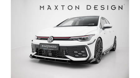 Splitter Volkswagen Golf GTI GTE R-Line Mk8 Facelift Front Street Pro Black + Gloss Flaps