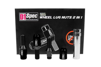 Racing bolts D1Spec Heptagon 2in1 M14x1,5 30mm Cone Black