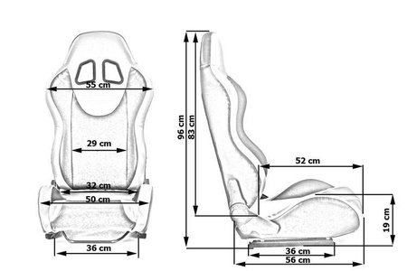 Racing seat MONZA PVC Black