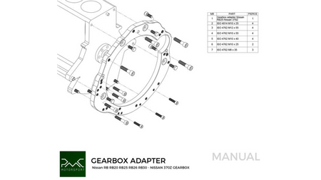 Gearbox Adapter Plate Nissan RB RB20 RB25 RBB6 RB30 - Nissan 350Z Z33 370Z Z34 CD009