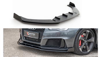 Splitter Audi RS3 8V Sportback Front Racing Durability + Flaps Black
