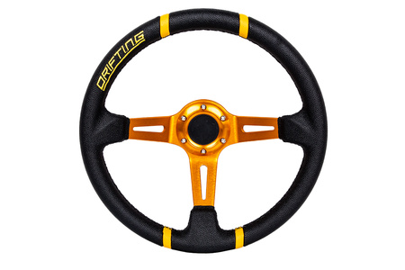 Kierownica Pro 350mm offset:80mm Skóra Black