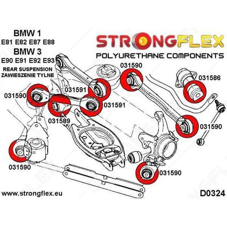 Rear suspension bush kit SPORT