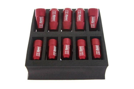 Forged wheel lug nuts D1Spec HEX Alu 1,25 red