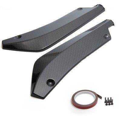 Universal Car Rear Bumper Lip Splitter Diffuser Chin Spoiler Canard Deflector Carbon