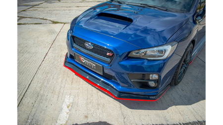 Splitter Subaru WRX STI przód v.3 Gloss Black + Red