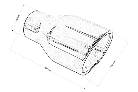 Exhaust Tip 102mm enter 63mm Black Chrome