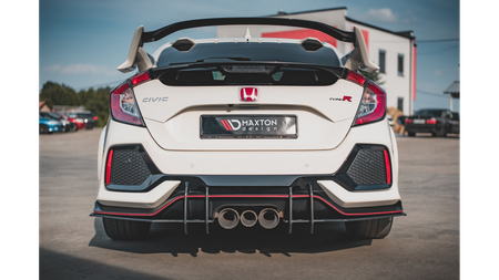 Dokładka Honda Civic X Type-R Zderzak Tył + Flaps Black-Red Racing Durability v.2