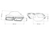 Końcówka tłumika 285x80mm wejście 160x100mm Mercedes W212 Polerowana Zestaw