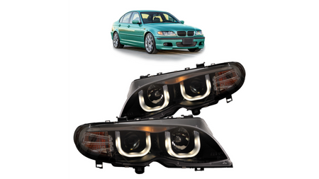 Lights BMW 3 E46 Facelift Front Black