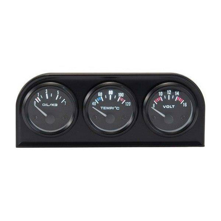 KET Gauges 52mm 3in1 kit Volt, Water Temp, Oil Press VDO Look