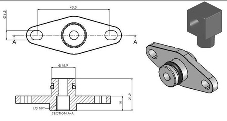 Turbosmart Fuel Pressure Regulator Adapter Subaru WRX STI 08+