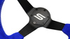 Kierownica SLIDE 350mm offset:90mm Zamsz Blue