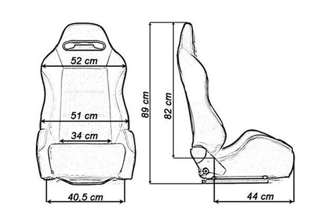 Racing seat R-LOOK PVC Black Red