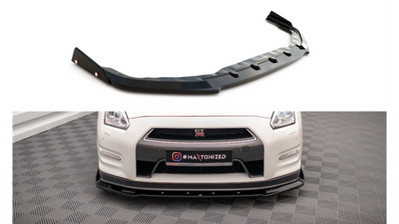 Splitter Nissan GTR R35 Facelift Front + Flaps Gloss Black