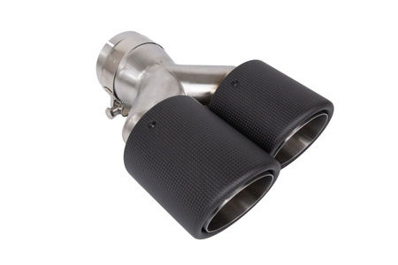 Końcówka tłumika 114mmx2 wejście 76mm Carbon Mat Prawa