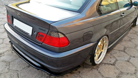 Splitter BMW 3 E46 M-Pack Tył Środkowy z Dyfuzorem Gloss Black