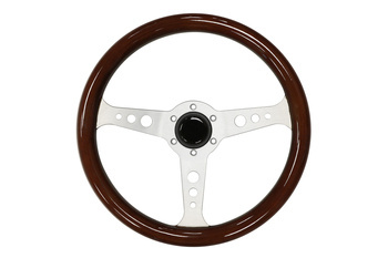 Steering wheel 350mm Wood Silver