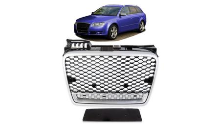 Grill Audi A4 B7 Silver & Gloss Black