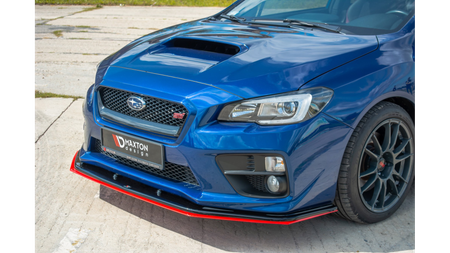 Splitter Subaru WRX STI Front v.4 Gloss Black + Red