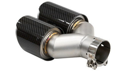 Exhaust Tip 89mmx2 enter 57mm Right Carbon Gloss
