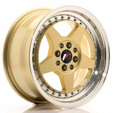 JR Wheels JR6 15x7 ET35 4x100/114 Gold w/Machined Lip