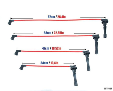 Przewody zapłonowe PowerTEC HONDA CR-V I 2.0L B20 K20 95-01 Czerwone