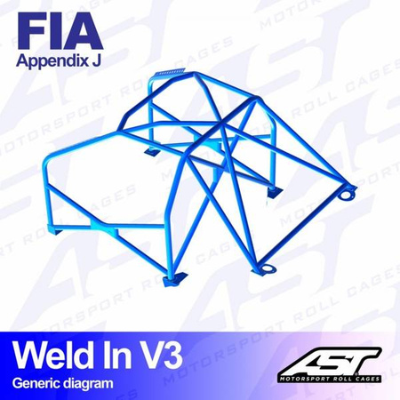 Roll Cage BMW (E46) 3-Series 4-doors Sedan RWD WELD IN V3