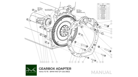 Adapter skrzyni biegów Volvo Modular Whiteblock "White" T5 T6 - Manual / automat DCT 8HP BMW