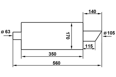 Tłumik Końcowy TurboWorks 105mm wejście 63,5mm