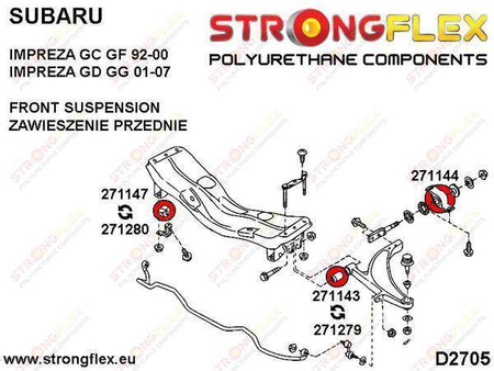 Front wishbone front bush