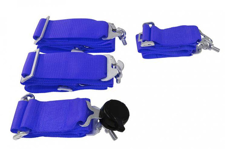 Racing seat belts 4p 3" Blue - Quick