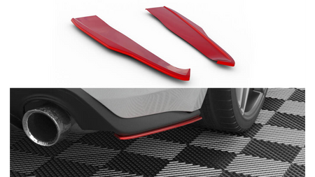 Splitter Ford Mustang VI Facelift RED Rear Side v.2