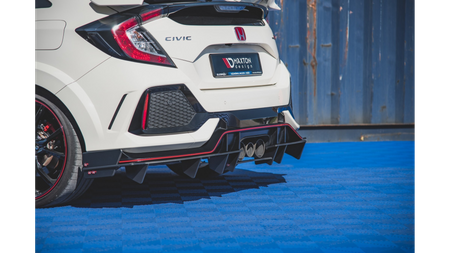Diffuser Honda Civic X Type-R Rear Valance + Flaps Black-Red Racing Durability
