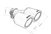 Double Exhaust Pipe 89mm enter 63,5mm SLIDE