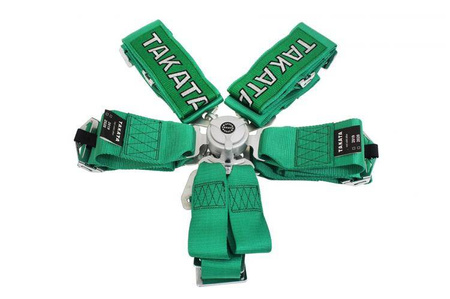 Racing seat belts 6p 3" Green Takata Replica harness