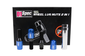 Racing bolts D1Spec Heptagon 2in1 M14x1,5 30mm Cone Blue