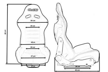 Racing seat SLIDE X3 material Black L